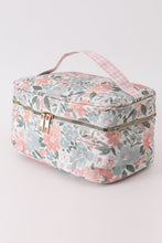 Load image into Gallery viewer, Pink floral makeup bag
