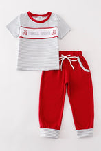 Load image into Gallery viewer, Maroon ROLL TIDE embriodery stripe boy set
