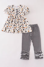 Load image into Gallery viewer, Halloween plaid girl ruffle set
