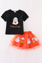 Load image into Gallery viewer, Halloween trick or treat ghost sequin tutu skorts set
