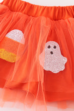 Load image into Gallery viewer, Halloween trick or treat ghost sequin tutu skorts set
