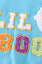 Load image into Gallery viewer, Blue halloween LIL BOO chenille patch boy top
