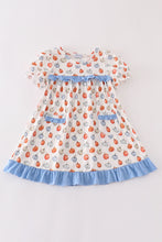 Load image into Gallery viewer, Blue pumpkin ruffle dress
