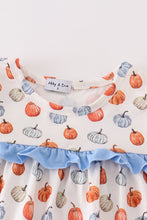 Load image into Gallery viewer, Blue pumpkin ruffle dress
