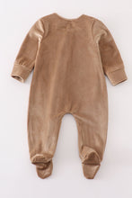 Load image into Gallery viewer, Beige velvet boy romper
