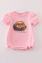 Load image into Gallery viewer, Pink noah&#39;s ark applique girl bubble
