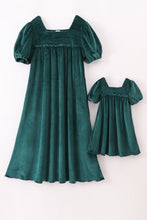 Load image into Gallery viewer, Forest velvet mom&amp;me dress
