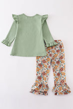 Load image into Gallery viewer, Green cow applique girl set
