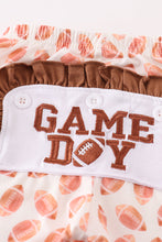 Load image into Gallery viewer, Brown football game day embroidery girl set
