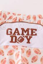 Load image into Gallery viewer, Brown football game day embroidery boy set
