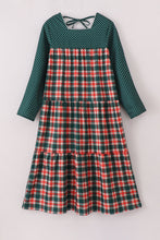 Load image into Gallery viewer, Forest merry christmas plaid mom&amp;me dress
