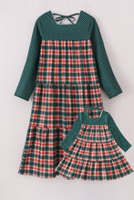 Load image into Gallery viewer, Forest merry christmas plaid mom&amp;me dress
