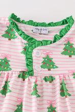 Load image into Gallery viewer, Green christmas tree print ruffle girl gown
