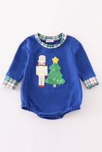 Load image into Gallery viewer, Blue christmas nutcracker french knot boy bubble
