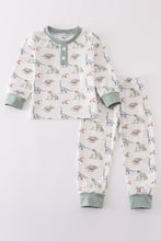 Load image into Gallery viewer, Dinosaur print boy pajamas set
