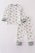 Load image into Gallery viewer, Dinosaur print boy pajamas set
