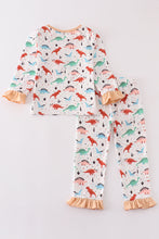 Load image into Gallery viewer, Pink dinosaur print girl pajamas set
