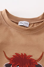 Load image into Gallery viewer, Brown cow applique boy top
