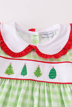 Load image into Gallery viewer, Green christmas tree embroidery girl set
