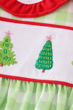 Load image into Gallery viewer, Green christmas tree embroidery girl set
