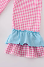 Load image into Gallery viewer, Blue valentine XOXO smocked girl set
