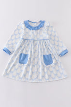 Load image into Gallery viewer, Blue bow ruffle dress
