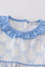 Load image into Gallery viewer, Blue bow ruffle dress
