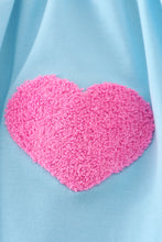 Load image into Gallery viewer, Blue valentine heart french knot girl set
