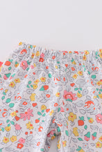 Load image into Gallery viewer, Pink floral print girl pajamas set
