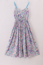 Load image into Gallery viewer, Purple floral women dress
