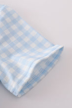 Load image into Gallery viewer, Blue gingham boy shorts set
