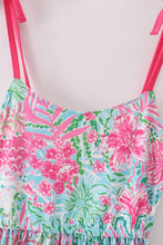 Load image into Gallery viewer, Pink Palm Paradise print tiered mom dress
