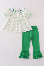 Load image into Gallery viewer, Green lucky clover embroidery girl set
