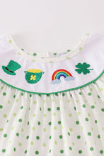 Load image into Gallery viewer, Green lucky clover embroidery girl set
