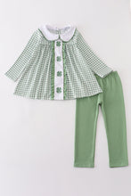 Load image into Gallery viewer, Green clover embroidery girl set
