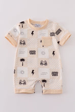 Load image into Gallery viewer, Beige Summer Vibes Patchwork boy romper
