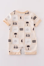 Load image into Gallery viewer, Beige Summer Vibes Patchwork boy romper
