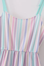 Load image into Gallery viewer, Multicolored stripe tiered mom dress
