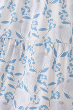 Load image into Gallery viewer, Blue Porcelain Petals print smocked mom&amp;me dress
