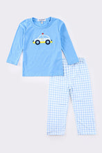 Load image into Gallery viewer, Blue police car applique boy set
