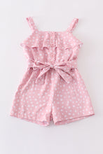 Load image into Gallery viewer, Pink dot print strap ruffle jumpsuit mommy &amp; me
