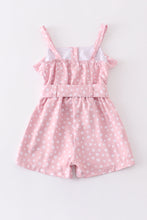 Load image into Gallery viewer, Pink dot print strap ruffle jumpsuit mommy &amp; me
