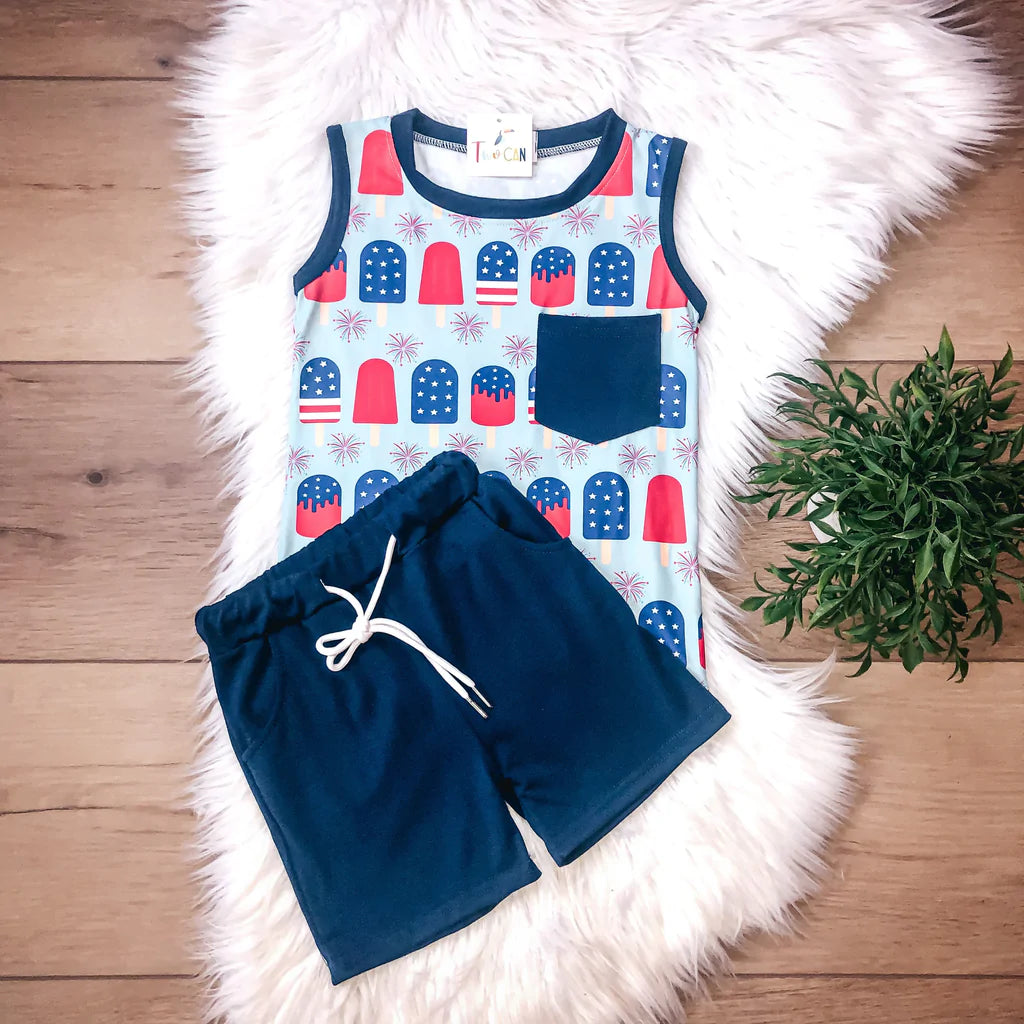 Patriotic Pops Shorts Set