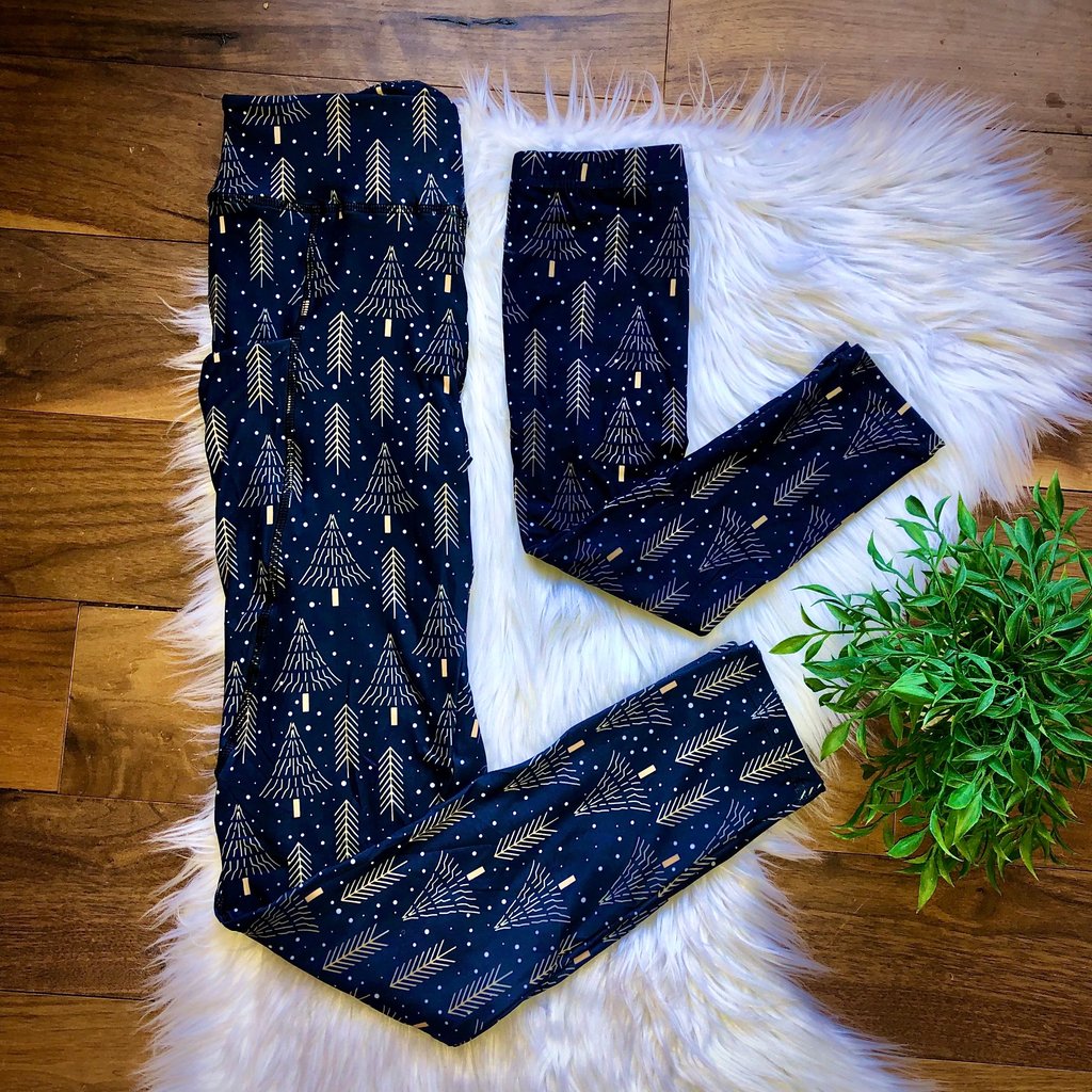 Gold & Navy Tree Leggings (Infant)